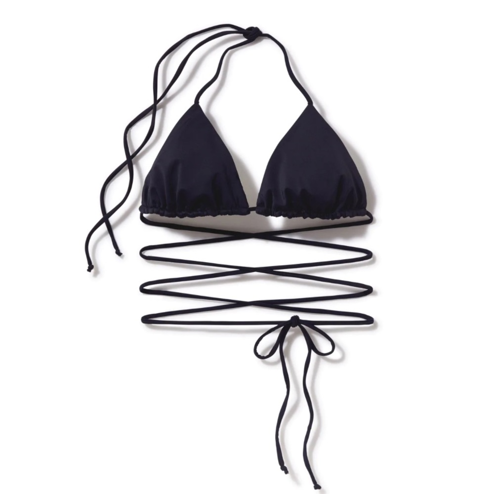 NWT Inamorata Las Olas Black Bikini Top Size L